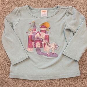✨ Gymboree Toddler Girls Long Sleeve Shirt | Castle & Unicorn | 18–24M ✨